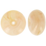 Perle rondelle en résine translucide 16 mm - Beige - Rosé marbré x1