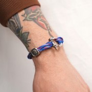 Cordon Paracorde - corde de parachute plate 4 mm - Bleu - Blanc -Rouge x1m