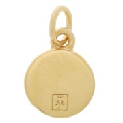 Mini breloque ronde 6 mm - motif tortue - anneau fermé - Plaqué Or 3 microns x1