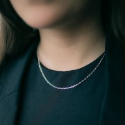 Collier maille Rectangle limée alternée Forçat limée 2 mm - Argent 925 x42cm