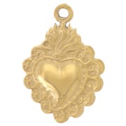 Breloque coeur Ex-voto 18x12 mm - Acier inoxydable 304L Doré x1