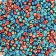 Marron - Mix de rocailles Miyuki 11/0 Blue Corals x8g Mix de rocailles Miyuki 11/0 Blue Corals x8g