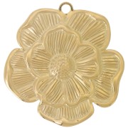 Pendentifs fleurs 42x39 mm - Acier inoxydable 304L Doré x2