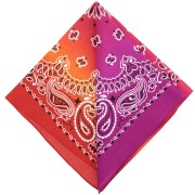 Violet - Bandana 100% coton - motif Cachemire - Tie and Dye - Violet - Rouge - Orange x1 Bandana 100% coton - motif Cachemire - Tie and Dye - Violet - Rouge - Orange x1