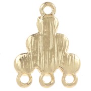 Pendentif chandelier 18x13.5 mm avec cabochons en verre - Olive - Doré x1