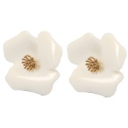 Boucles d'oreilles pistil 10 mm pour pendentif fleur - Acier inox 304L Doré x2