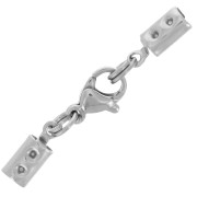 Fermoir mousqueton avec pince à lacet rond 3 mm - Acier inoxydable 304L x1