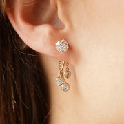 Breloque coeur 6x4 mm oxyde de Zirconium - Gold filled (or laminé) - Crystal x1