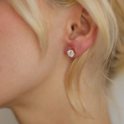 Boucles d'oreilles 6 mm avec oxyde de Zirconium - Gold filled (or laminé) x2