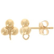 Boucles d'oreilles 3 boules 7x6 mm avec anneau ouvert - Gold filled (or laminé) x2