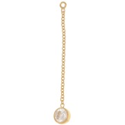 Pendentif chainette 31x4.5 mm et oxyde de Zirconium rond - Gold filled (Or laminé)