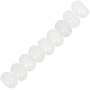 Perles Heishi rondelles 8x5 mm pierre gemme Jade - Blanc x15