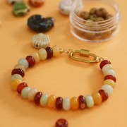 Perles Heishi rondelles 8x5 mm pierre gemme Jade teintée - Jaune x15