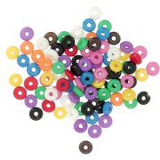 Assortiment de perles rondelles heishi 5x2 mm en os teinté - Multicolore x15g