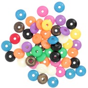 Assortiment de perles rondelles heishi 9.5x3 mm en os teinté - Multicolore x24g