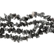 Perles chips 8 - 11 mm en pierre gemme - Obsidienne Mouchetée x80cm