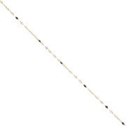 Chaîne maille Fantaisie et résine époxy 1.5 mm - Acier inox 304 Doré - Noir x1m