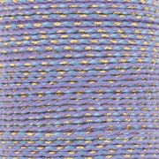 Cordon en coton tressé et fil métallisé 1.5 mm - Multi Bleu - Violet - Doré x1m
