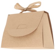 Boite sac à main à monter soi-même avec ruban pour bijoux 10x12cm - Kraft x1