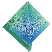 Vert - Bandana 100% coton - motif Cachemire - Tie and Dye - Vert foncé - Vert - Bleu x1 Bandana 100% coton - motif Cachemire - Tie and Dye - Vert foncé - Vert - Bleu x1