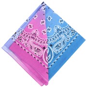 Magenta - Bandana 100% coton - motif Cachemire - Tie and Dye - Magenta - Lilas - Bleu x1 Bandana 100% coton - motif Cachemire - Tie and Dye - Magenta - Lilas - Bleu x1