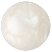 Perles rondes 14 mm en résine opaque - Blanc nacré x6