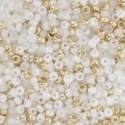 Blanc - Mix de rocailles Miyuki 11/0 - Bridal x8g Mix de rocailles Miyuki 11/0 - Bridal x8g