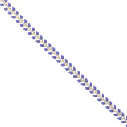 Chaîne maille chevron en épis résine époxy 6.3 mm Bleu royal - doré x 20cm