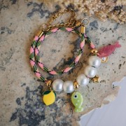 Cordon paracorde - corde de parachute plate 4mm - Rose - Jaune - Vert x1m