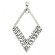 Intercalaire losange 62x36 mm Placage Argent fin vieilli x1