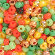 Vert - Preciosa Perles rocailles 6/0 4 mm - Mix Orange - Jaune - Vert x20g Preciosa Perles rocailles 6/0 4 mm - Mix Orange - Jaune - Vert x20g
