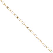 Chaîne maille Cheval et résine époxy 3.8mm - Acier inoxydable 201 Doré - Blanc x1m