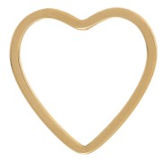 Anneau de montage et tissage coeur 14 mm - Acier inoxydable 304L Doré x1