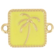 Intercalaire carré palmier 16x12 mm résine époxy - Acier inox 304L Doré - Jaune