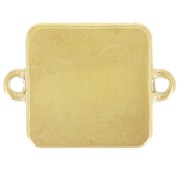 Intercalaire carré palmier 16x12 mm résine époxy - Acier inox 304L Doré - Bleu roi