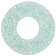 Pendentif donuts 20 mm en acrylique - Pailleté Bleu givré x1