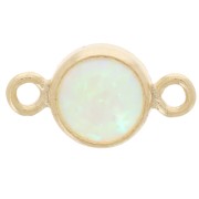 Intercalaire rond 4.6 mm imitation Mint Opal - Gold filled (or laminé) x1