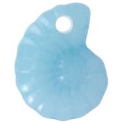 Pendentif coquillage spirale 20x16 mm en pierre gemme teintée - Aqua Jade x1