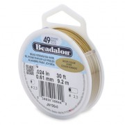 Fil Cablé 49 brins 0.61 mm - Beadalon - Doré x9,2 m