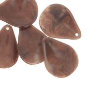 Sequins pétales de fleurs incurvés 23 mm en résine - Chocolat marbré x6