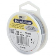 Fil Cablé 19 brins 0.46 mm - Beadalon - Argenté Satiné x31 m