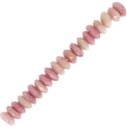 Perles Heishi rondelles facettées - en pierre gemme 5x2 mm - Rhodonite x20