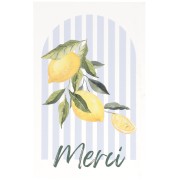 Cartes à bijoux Citron - cartes de remerciements - Merci - Bleu ciel - Jaune x10