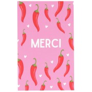 Cartes à bijoux - cartes de remerciements - Merci - motif Piments - Rose x10