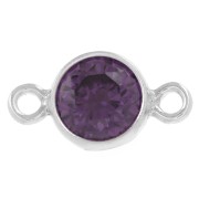 Intercalaire rond 4.5 mm avec oxyde de Zirconium - Amethyst - Argent 925 x1