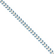 Chaîne maille chevron en épis résine époxy 6.3 mm Bleu doré x 20cm
