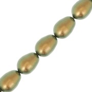 Perles poires nacrées PureCrystal 5821 11x8 mm - Iridescent Green Pearl x5