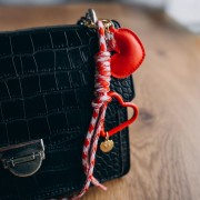 Fermoir mousqueton coeur 42x44 mm en aluminium - Fuchsia x1