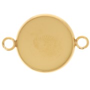 Intercalaire serti pour cabochon fond plat 16 mm - Acier inoxydable 304L Doré x1