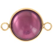 Intercalaire serti pour cabochon fond plat 14 mm - Acier inoxydable 304L Doré x1